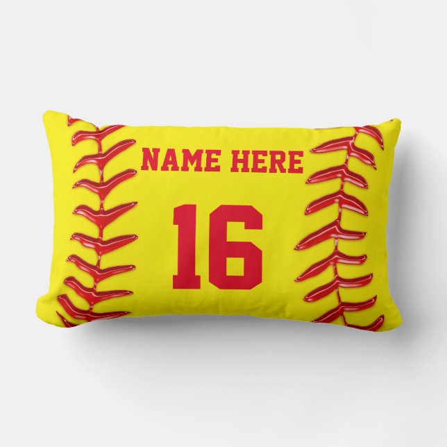 Personalisierte lumbale Softball-Kissen für Lendenkissen (Vorderseite)