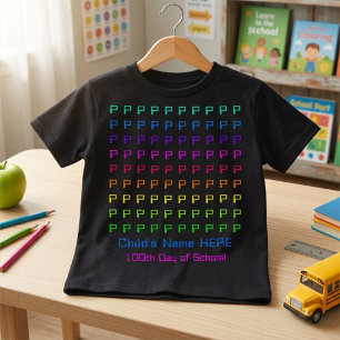 Personalisierte lustige farbenfrohe 100 Anfangsbuc Tri-Blend Shirt