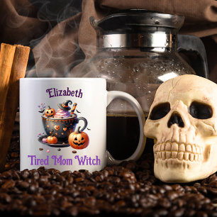 Personalisierte Lustige Müde Mutter Hexe Süß Hallo Kaffeetasse