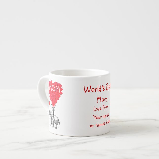 Personalisierte lustige Mütter Espressotasse (Vorderseite Links)