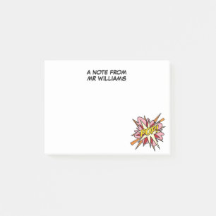 Personalisierte lustige Retro-Comic- Pop-Art Post-it Klebezettel