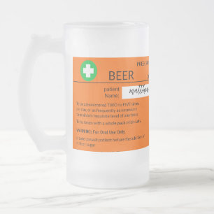 Personalisierte lustige Rezept Mattierte Bier Tass Mattglas Bierglas