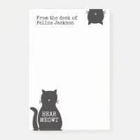 Personalisierte lustige schwarze Katze hören Meowt