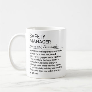 Personalisierte lustige Sicherheitsmanager-Definit Kaffeetasse