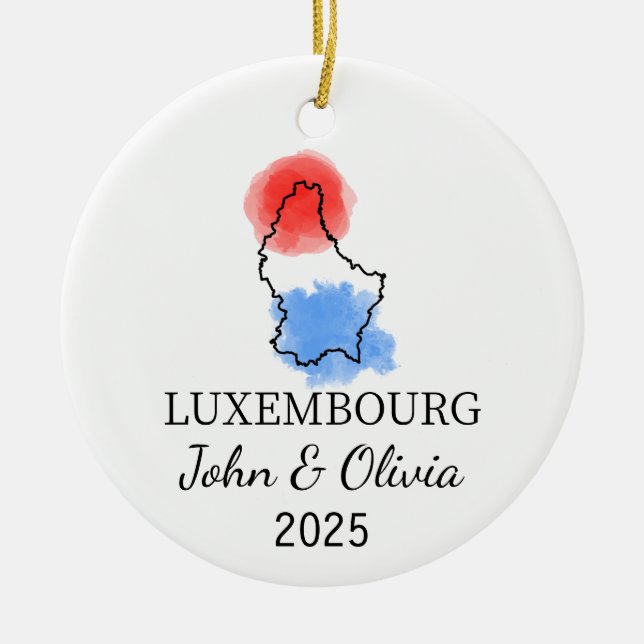 Personalisierte Luxemburger Verzierung, luxemburgi Keramik Ornament (Vorne)