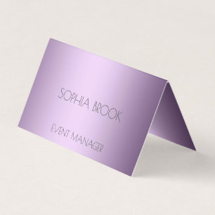 Personalisierte luxuriöse violette Metallfolie Visitenkarten