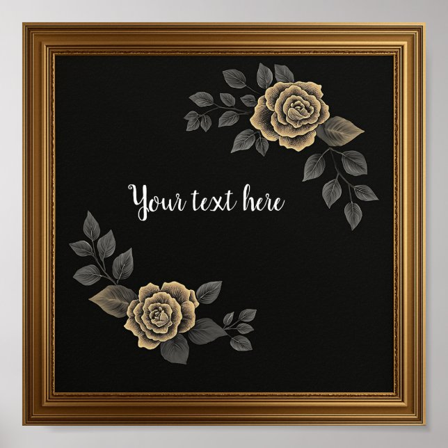 Personalisierte Luxus-Wall-Kunst - Eleganter Goldr Poster (Vorne)