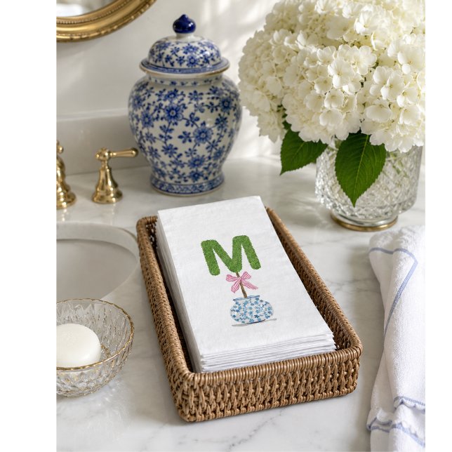 Personalisierte M-Topiary-Monogramm  Serviette (Von Creator hochgeladen)