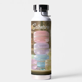Personalisierte Macaron-Kekse aus Pastellglas Trinkflasche