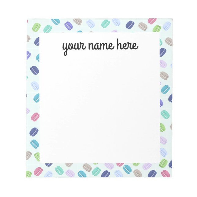 Personalisierte Macarons Notepad Notizblock (Vorderseite)