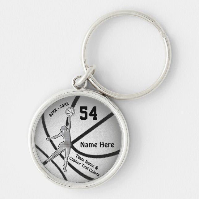 Personalisierte Mädchen-Basketball-Geschenke für Schlüsselanhänger (Vorne)