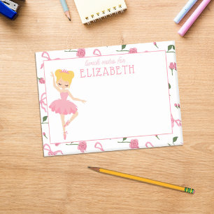 Personalisierte Mädchen-Wasserfarben-Ballerina-Kin Post-it Klebezettel
