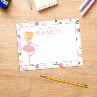 Personalisierte Mädchen-Wasserfarben-Ballerina-Kin Post-it Klebezettel