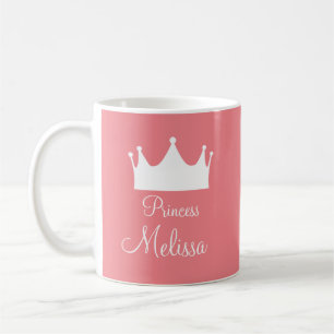 Personalisierte Mädchenkirche Prinzessin Rosa Kro Kaffeetasse