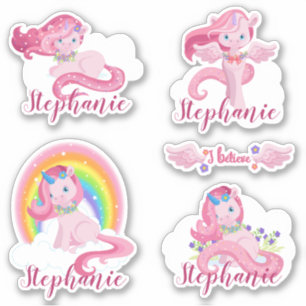 Personalisierte magische Einhorn-Vinyl-Sticker Aufkleber