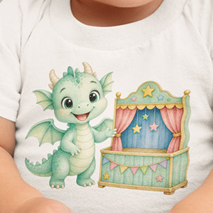 Personalisierte magische kleine Drachen-Puppenbühn Baby T-shirt