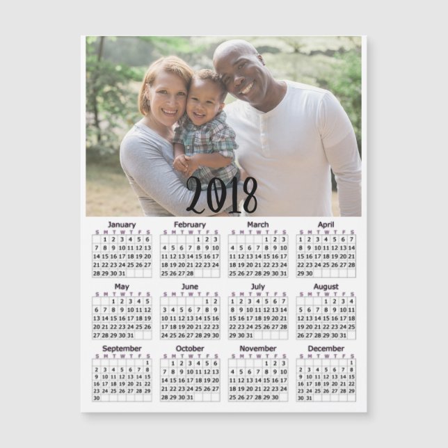 Personalisierte Magnetfotokarte 2018 Magnetkarte (Vorderseite)