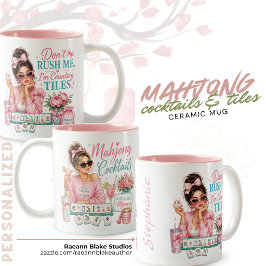 Personalisierte Mahjong-Cocktails & -Kacheln Keram Zweifarbige Tasse
