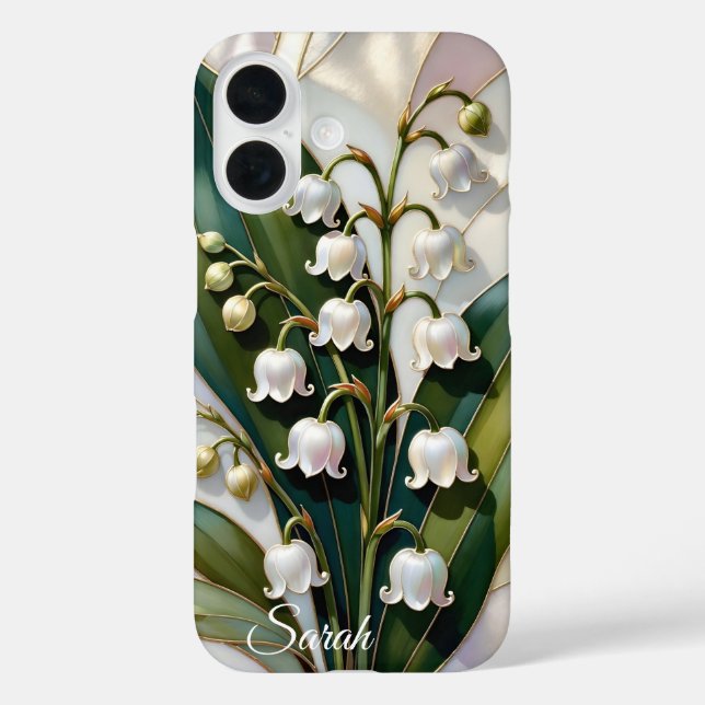 Personalisierte Maiglöckchen-Handyhülle iPhone 16 Hülle (Rückseite)