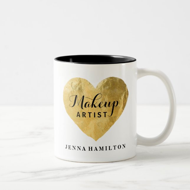 Personalisierte Make-upkünstler-Kaffee-Tasse Zweifarbige Tasse (Rechts)