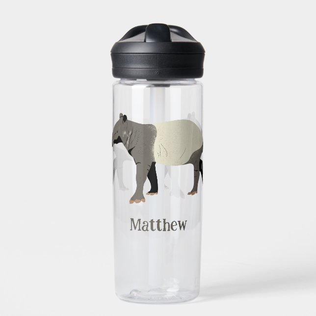 Personalisierte Malaien-Tapir-Tier-Illustration Trinkflasche (Vorderseite)