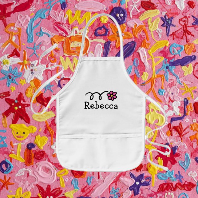 Personalisierte Malerei-Schürzen für Kinder Kinderschürze (kids apron with flower)