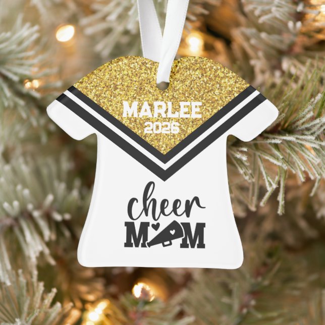 Personalisierte Mama aus Gold und Black Cheer Ornament (Baum)
