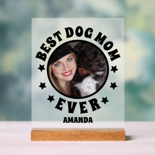Personalisierte Mama Bester Hund je Foto Mattiert Acrylschild