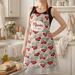 Personalisierte Mama Cherry Schürze Benutzerdefi