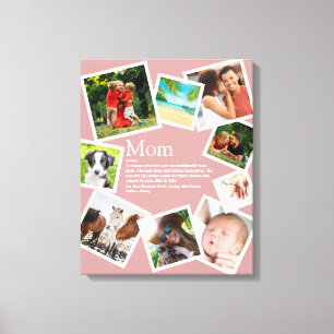 Personalisierte Mama Definition 9 Foto Rosa Leinwanddruck