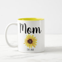 Personalisierte Mama Est. Farbige Sonnenblume