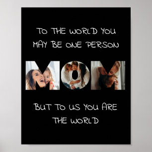 Personalisierte Mama Foto Zitat Mauer Poster