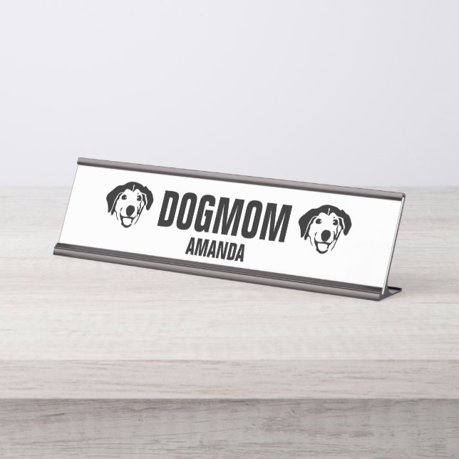 Personalisierte Mama für Hunde Schreibtischnamensplakette (Vorderseite )
