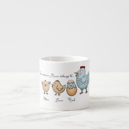 Personalisierte Mama-Hühner-Küken – Benutzerdefini Espressotasse