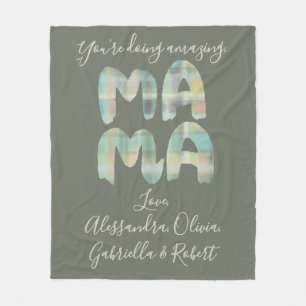 Personalisierte Mama-Kindernamen Whimsical Olive N Fleecedecke