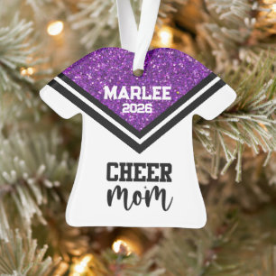 Personalisierte Mama Lila & schwarz Cheer Ornament