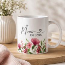 Personalisierte Mama mit Blumenbeeren Tasse - EST-