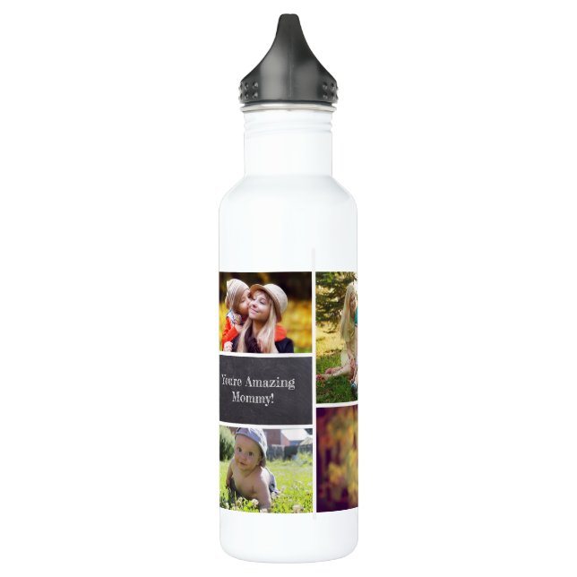 Personalisierte Mama Multiple Foto-Collage Edelstahlflasche (Links)
