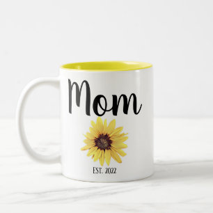 Personalisierte Mama Osten. Farbige Sonnenblume Zweifarbige Tasse