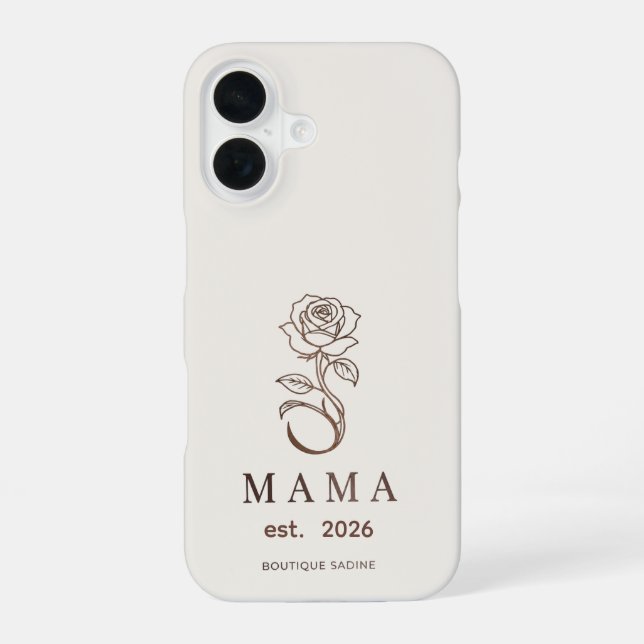 Personalisierte MAMA-Rose-Stone-iPhone-Hülle iPhone 16 Hülle (Rückseite)