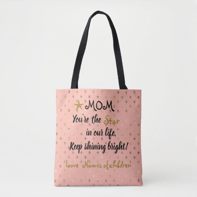 Personalisierte Mama sind Sie der Stern Tasche (Vorderseite)