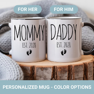 Personalisierte Mama- und Papa-Tasse als Geschenk  Tasse