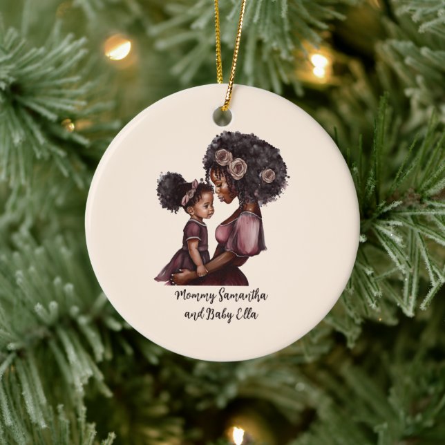 Personalisierte Mama und Tochter (1) Keramik Ornament (Baum)