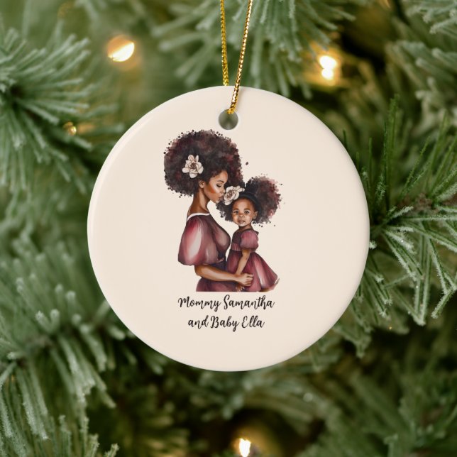 Personalisierte Mama und Tochter (2) Keramik Ornament (Baum)