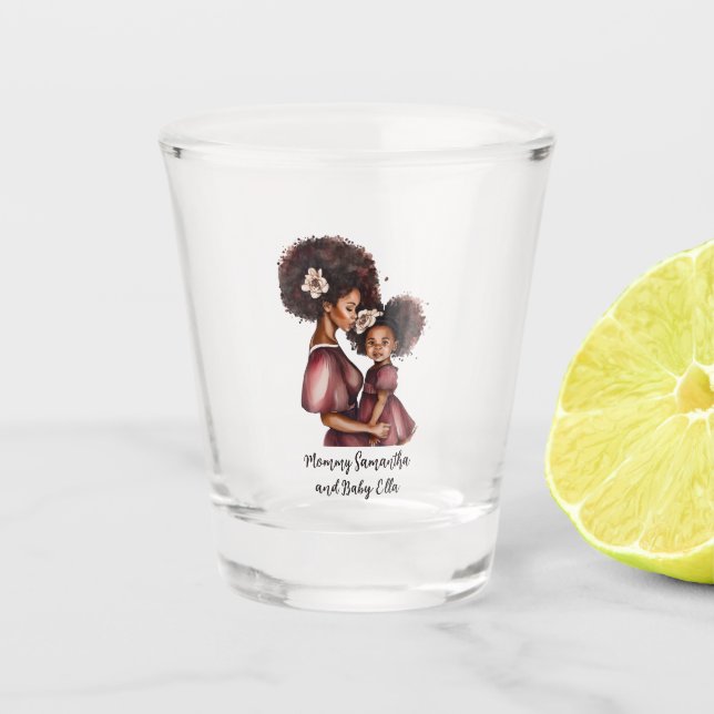 Personalisierte Mama und Tochter (2) Schnapsglas (Vorderseite)