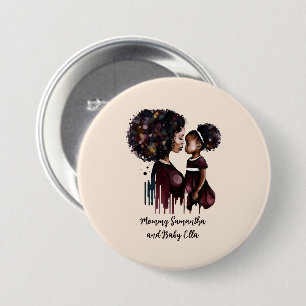Personalisierte Mama und Tochter (4) Button