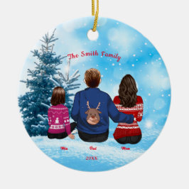 Personalisierte Mama Vater Girl Keramik Ornament