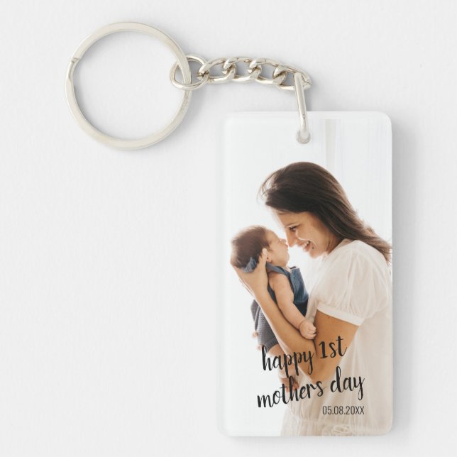 Personalisierte Mama von Foto und Text Schlüsselanhänger (Vorderseite)