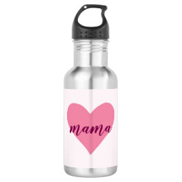 Personalisierte "Mama" Wasserflasche - rosa Herz