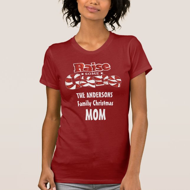 Personalisierte Mama Weihnachtsmatte T-Shirt (Vorderseite)
